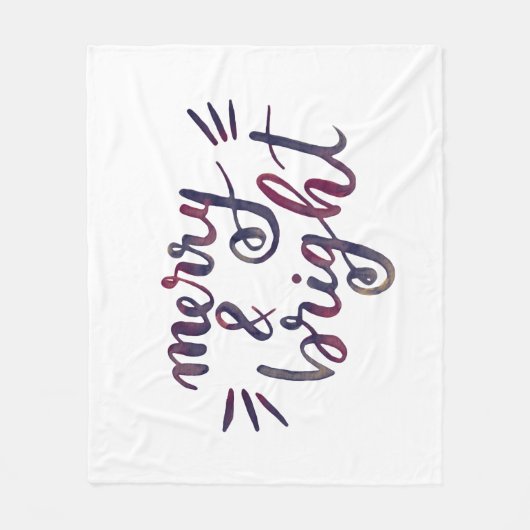 Merry en bright - Bourgogne Fleece Deken (Voorkant)