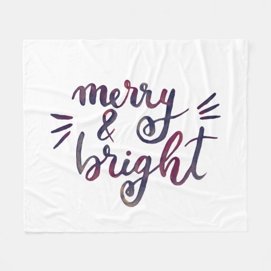 Merry en bright - Bourgogne Fleece Deken (Voorkant (Horizontaal))