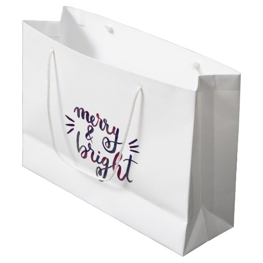 Merry en bright - Bourgogne Groot Cadeauzakje (Voorkant Gekanteld)