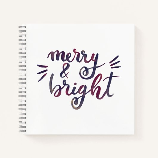 Merry en bright - Bourgogne Notitieboek (Voorkant)
