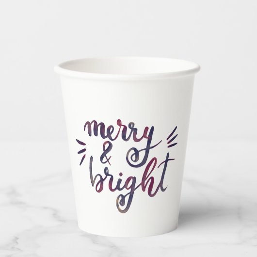 Merry en bright - Bourgogne Papieren Bekers (Voorkant)