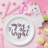 Merry en bright - Bourgogne Papieren Bordje (Feest)