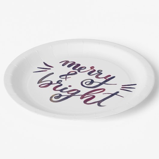Merry en bright - Bourgogne Papieren Bordje (Gekanteld)