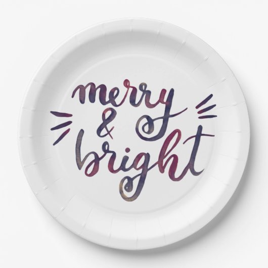 Merry en bright - Bourgogne Papieren Bordje (Voorkant)