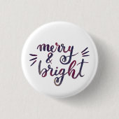 Merry en bright - Bourgogne Ronde Button 3,2 Cm (Voorkant)