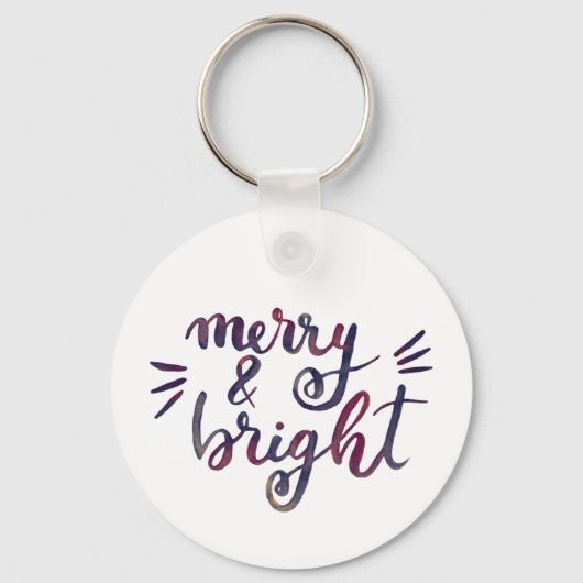 Merry en bright - Bourgogne Sleutelhanger (Voorkant)