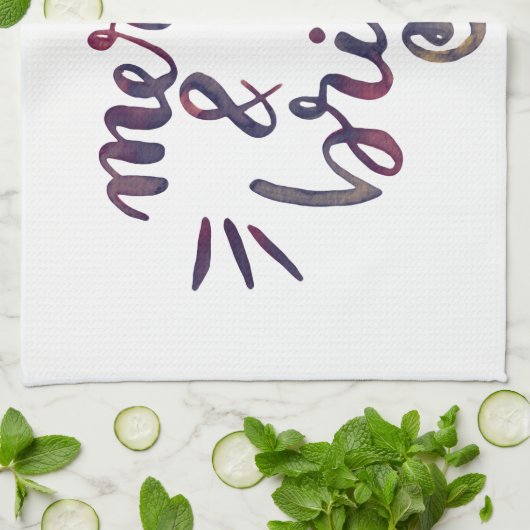 Merry en bright - Bourgogne Theedoek (Gevouwen)