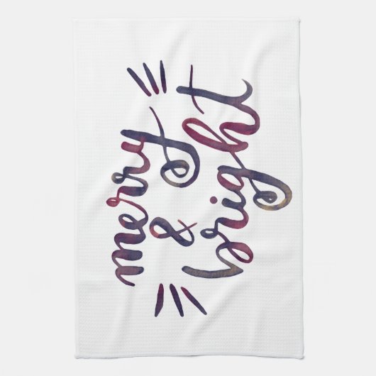 Merry en bright - Bourgogne Theedoek (Verticaal)