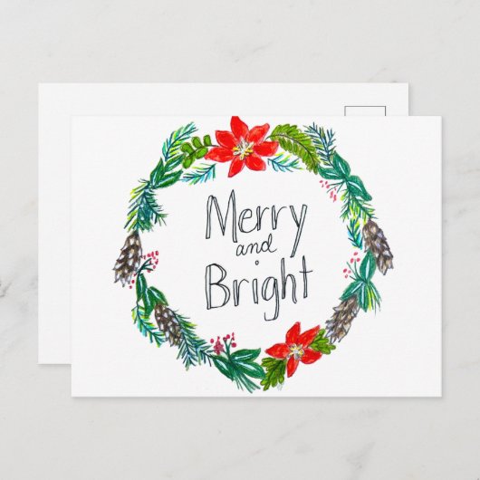 Merry en Bright Briefkaart (Voorkant / Achterkant)