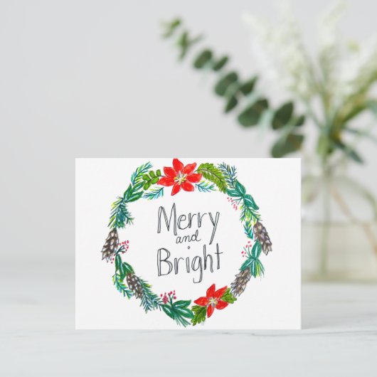 Merry en Bright Briefkaart (Staand voorkant)