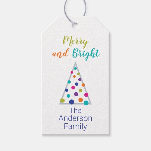 Merry en Bright Cadeaulabel (Voorkant)