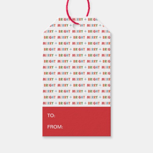 Merry en Bright Cadeaulabel (Voorkant)