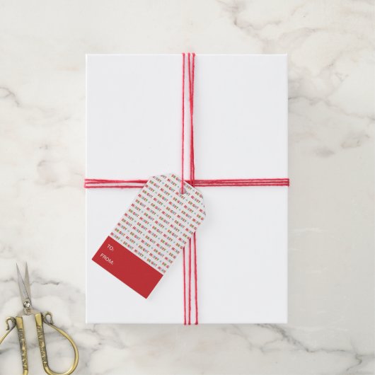 Merry en Bright Cadeaulabel (Met Touw)