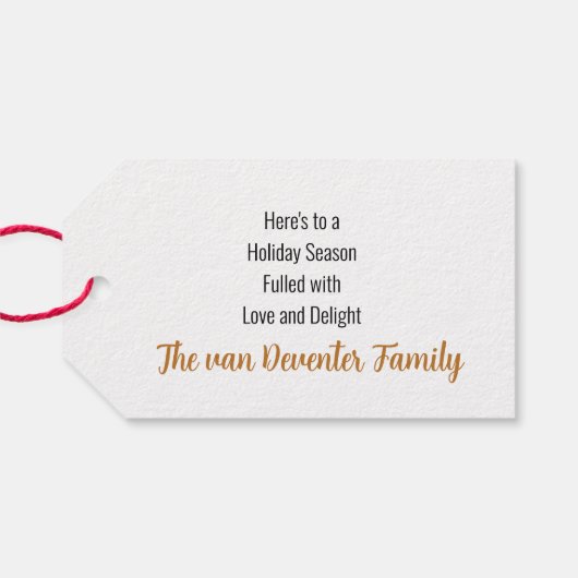 Merry en Bright Cadeaulabel (Achterkant Horizontaal)