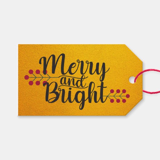 Merry en Bright Cadeaulabel (Voorkant (Horizontaal))