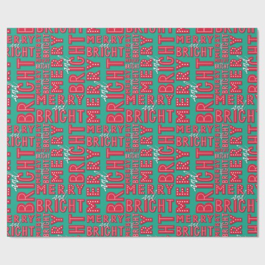 Merry en Bright Cadeaupapier (Vlak)
