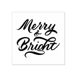 Merry en Bright Calligrafie Rubberstempel