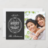 MERRY EN BRIGHT CHALKBOARD FOTO HOLIDAIRE KAART (Voorkant)