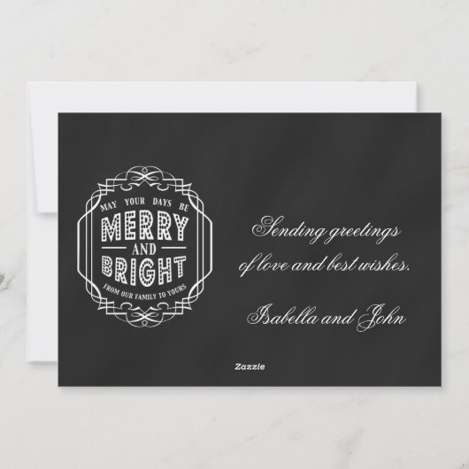 MERRY EN BRIGHT CHALKBOARD FOTO HOLIDAIRE KAART (Achterkant)