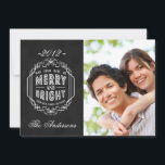 MERRY EN BRIGHT CHALKBOARD FOTO HOLIDAIRE KAART<br><div class="desc">MERRY EN BRIGHT CHALKBOARD FOTO HOLIDAY GREETING FLAT CARD. ELKE CLARKE© KAN UW DAGEN MERRY EN BRIGHT ZIJN.</div>