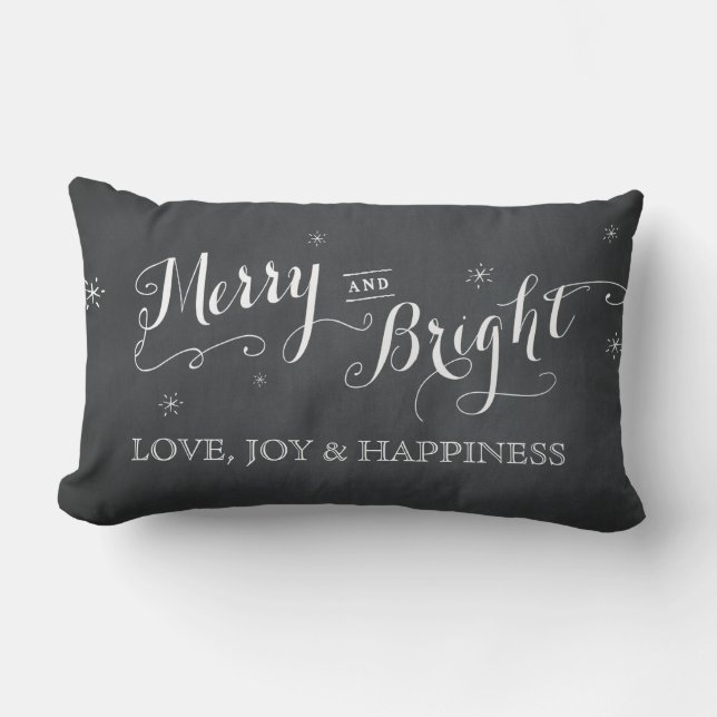 Merry en Bright - Chalkboard Kussen (Voorkant)