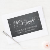 Merry en Bright — ChalkboardStickers Rechthoekige Sticker (Envelop)