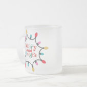 Merry en bright chritmas light matglas koffiemok (Voorkant links)