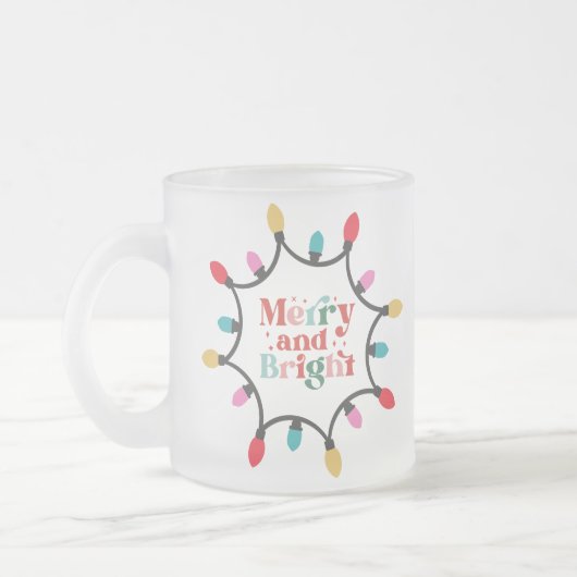 Merry en bright chritmas light matglas koffiemok (Links)