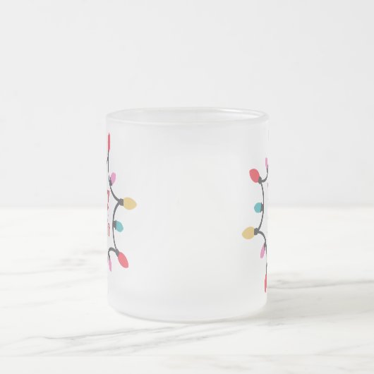 Merry en bright chritmas light matglas koffiemok (Center)