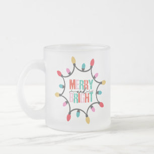 Merry en bright chritmas light matglas koffiemok