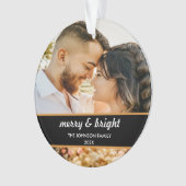 Merry en Bright | elegante kerstfeestfoto Ornament (voorkant)
