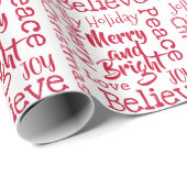 Merry en Bright en andere Gezegden met prettige ke Cadeaupapier (Rol Hoek)