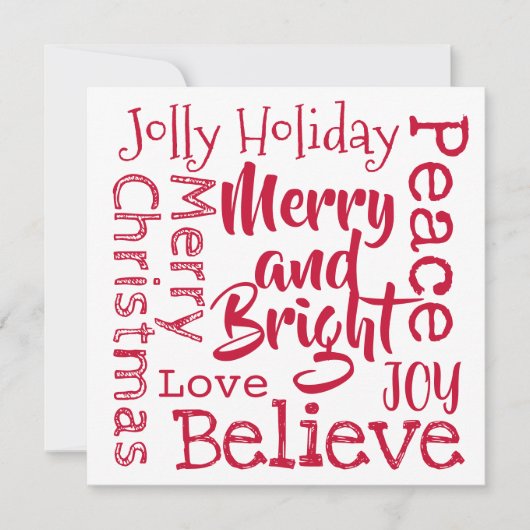 Merry en Bright en andere Gezegden met prettige ke Feestdagenkaart (Voorkant)