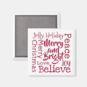 Merry en Bright en andere Gezegden met prettige ke Magneet (Voorkant / Achterkant)