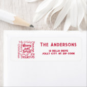 Merry en Bright en favoriete kerstGezegden Etiket (Insitu)