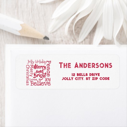 Merry en Bright en favoriete kerstGezegden Etiket (Insitu)