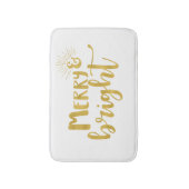Merry en Bright Faux Gold Typografie Badmat (Voorkant Verticaal)
