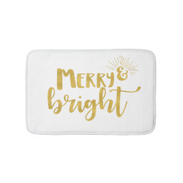 Merry en Bright Faux Gold Typografie Badmat