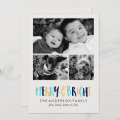 Merry en Bright Feestdagen Feestdagenkaart (Voorkant / Achterkant)