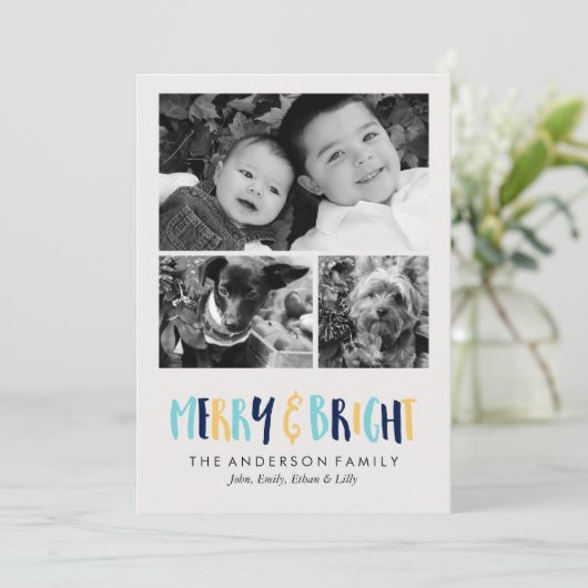 Merry en Bright Feestdagen Feestdagenkaart (Staand voorkant)