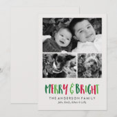 Merry en Bright Feestdagen Feestdagenkaart (Voorkant / Achterkant)