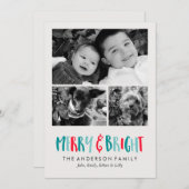 Merry en Bright Feestdagen Feestdagenkaart (Voorkant / Achterkant)