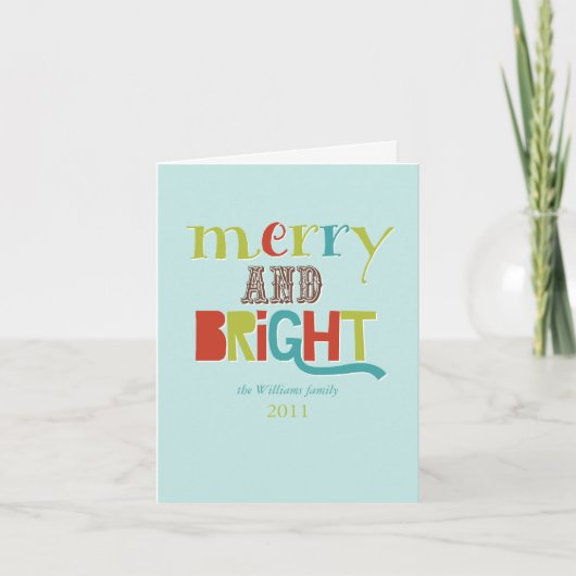 Merry en Bright Feestdagen Kaart (Voorkant)