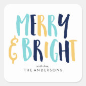 Merry en Bright Feestdagen Vierkante Sticker (Voorkant)