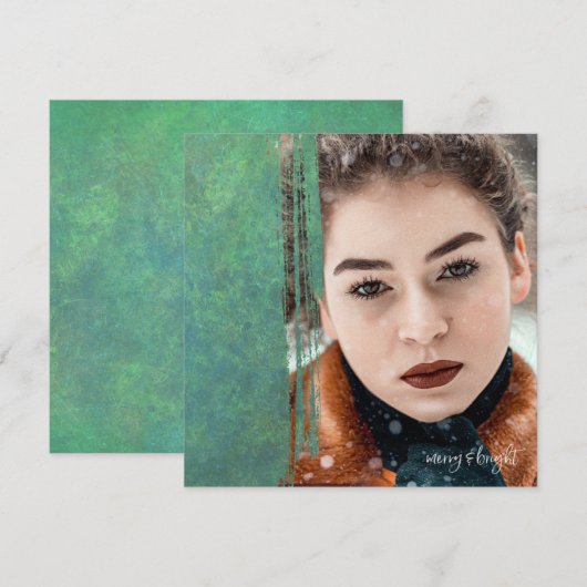 Merry en Bright Feestdagenkaart (Voorkant / Achterkant)