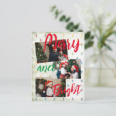 Merry en Bright Feestdagenkaart (Staand voorkant)