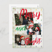 Merry en Bright Feestdagenkaart (Voorkant / Achterkant)