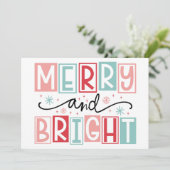 Merry en Bright Feestdagenkaart (Staand voorkant)