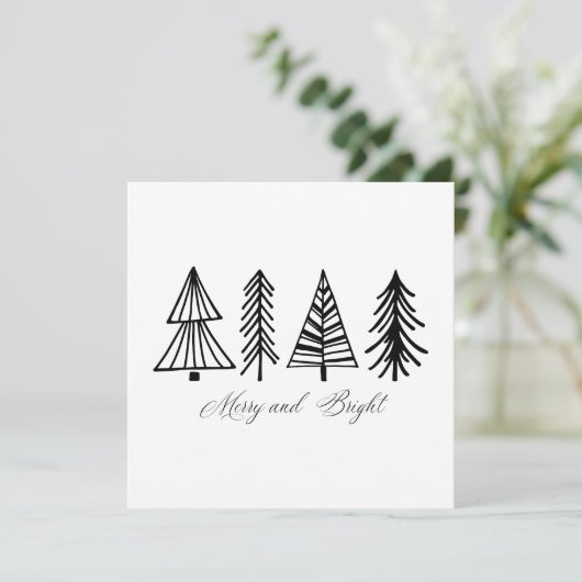 Merry en Bright Feestdagenkaart (Staand voorkant)