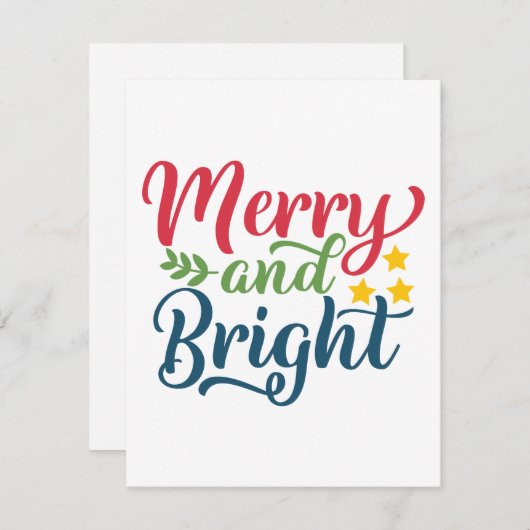 Merry en Bright Feestdagenkaart (Voorkant / Achterkant)